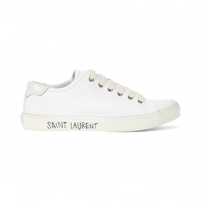 Saint Laurent Shoes, White Leather Malibu Sneakers (size 36)