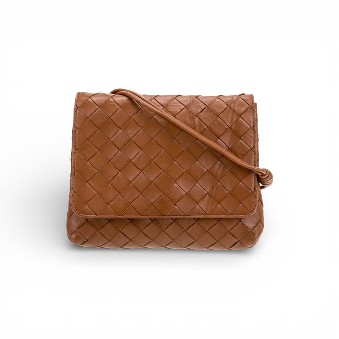 Bottega Veneta Bag, Brown Nappa Intrecciato Mini Crossbody