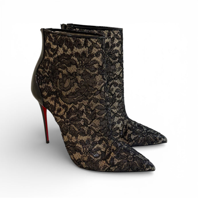 Christian Louboutin Shoes, Black Lace Ankle Boots (size 41)