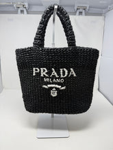 Prada Bag, Black Raffia Small Tote Bag