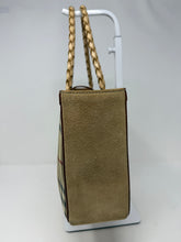 Burberry Bag, Plaid Canvas & Suede Braided Handle Small Bag
