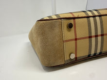 Burberry Bag, Plaid Canvas & Suede Braided Handle Small Bag