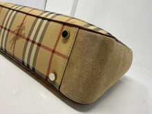 Burberry Bag, Plaid Canvas & Suede Braided Handle Small Bag