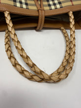 Burberry Bag, Plaid Canvas & Suede Braided Handle Small Bag