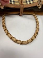 Burberry Bag, Plaid Canvas & Suede Braided Handle Small Bag