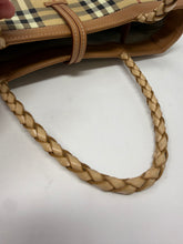Burberry Bag, Plaid Canvas & Suede Braided Handle Small Bag