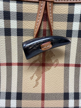Burberry Bag, Plaid Canvas & Suede Braided Handle Small Bag