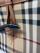 Burberry Bag, Plaid Canvas & Suede Braided Handle Small Bag