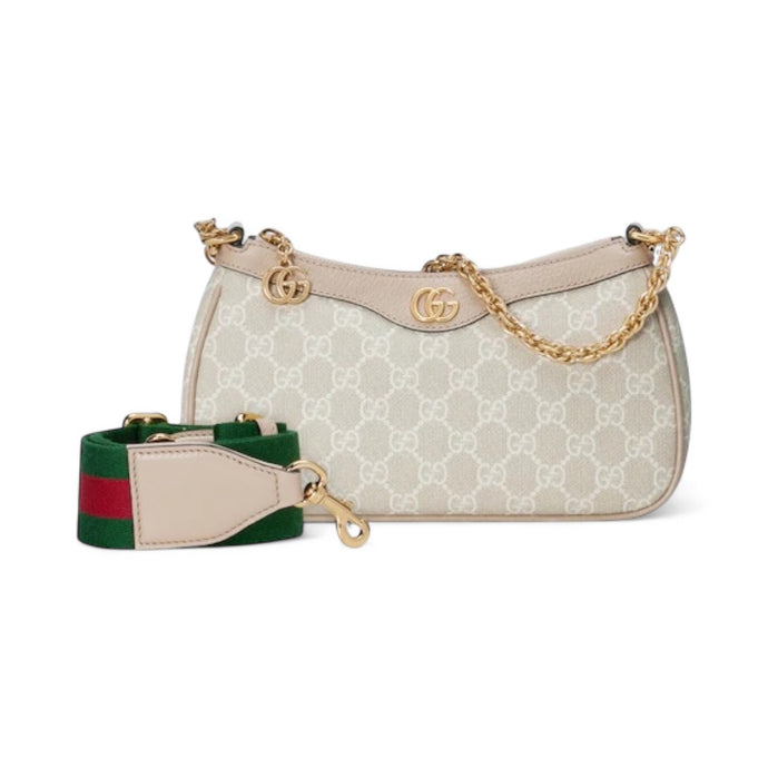Gucci Bag, GG Beige Supreme Ophidia Small Crossbody Bag with Chain
