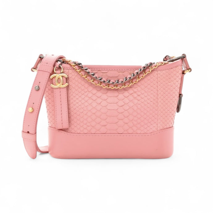 Chanel Bag, Pink Snakeskin Small Gabrielle Hobo Bag