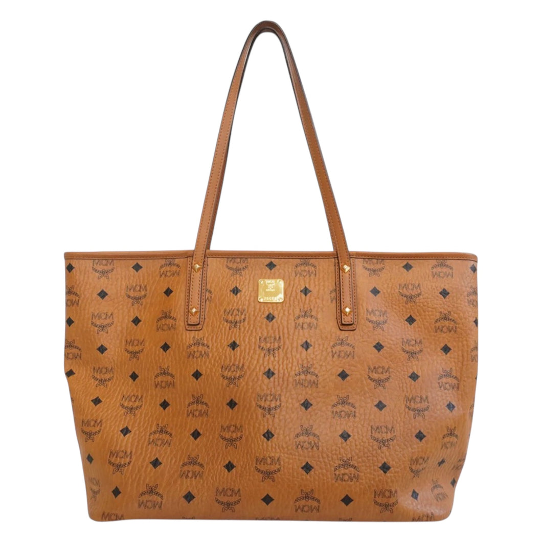 MCM Bag, Tan Visetos Monogram Coated Canvas Anya Tote