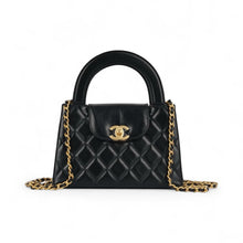Chanel Bag, Black Shiny Aged Calfskin Quilted Nano Kelly Shopper Bag