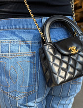 Chanel Bag, Black Shiny Aged Calfskin Quilted Nano Kelly Shopper Bag