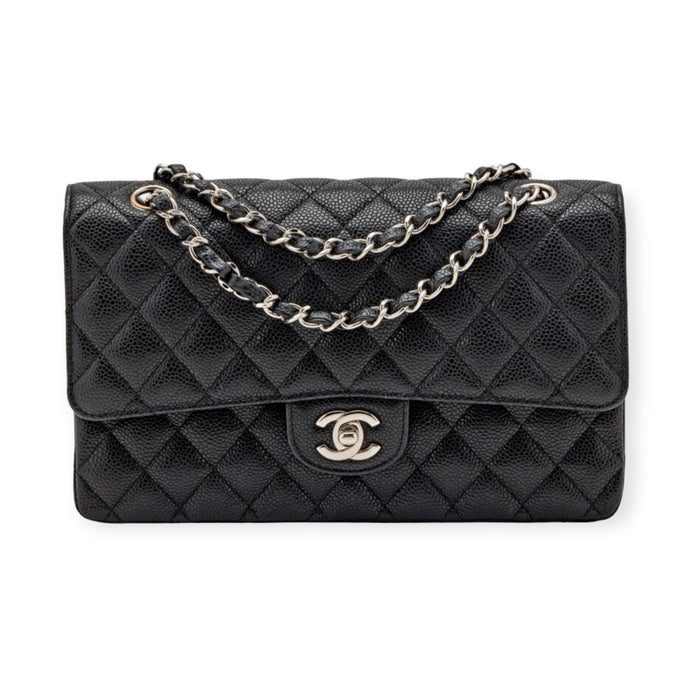 Chanel Bag, Black Quilted Caviar Classic Medium Double Flap Bag