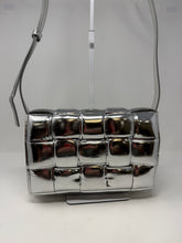 Bottega Veneta Bag, Silver Metallic Lambskin Padded Cassette Crossbody Bag