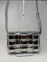 Bottega Veneta Bag, Silver Metallic Lambskin Padded Cassette Crossbody Bag