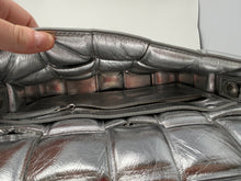 Bottega Veneta Bag, Silver Metallic Lambskin Padded Cassette Crossbody Bag