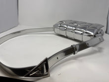 Bottega Veneta Bag, Silver Metallic Lambskin Padded Cassette Crossbody Bag