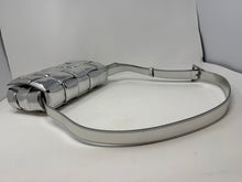 Bottega Veneta Bag, Silver Metallic Lambskin Padded Cassette Crossbody Bag