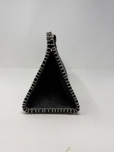 Lucque Black & White Leather Clutch