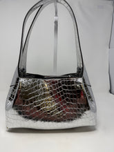Rag & Bone Bag, Silver Metallic Embossed Leather Shoulder Bag