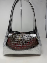 Rag & Bone Bag, Silver Metallic Embossed Leather Shoulder Bag