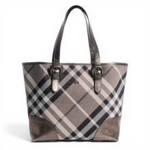 Burberry Bag, Silver Shimmer Check Degrade Tote Bag