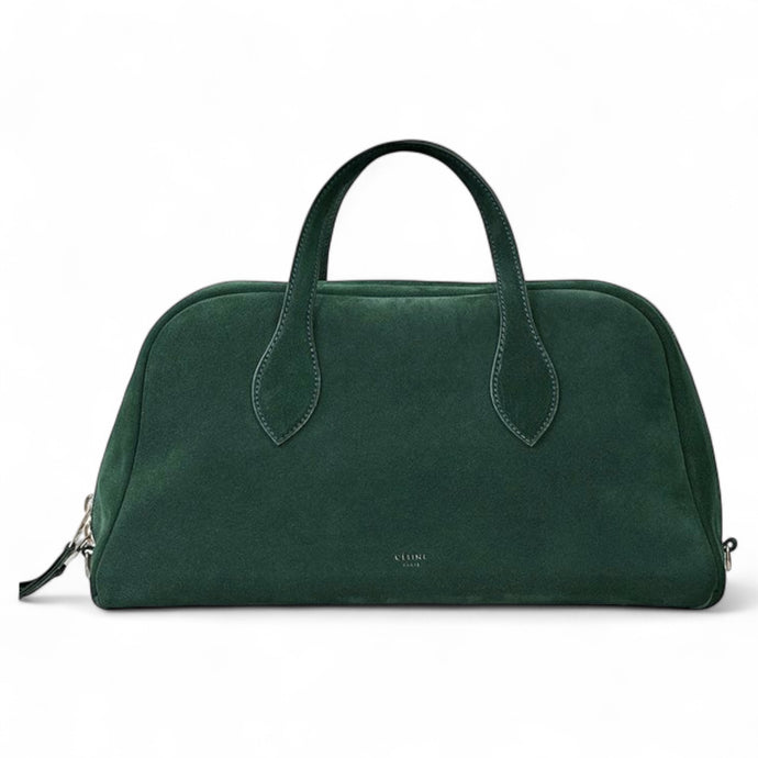 Celine Bag, Forest Green Suede Bowling Bag