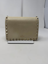 Valentino Bag, Off-White Pebbled Leather Rockstud Clutch on Chain