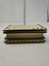 Valentino Bag, Off-White Pebbled Leather Rockstud Clutch on Chain