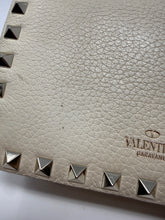 Valentino Bag, Off-White Pebbled Leather Rockstud Clutch on Chain
