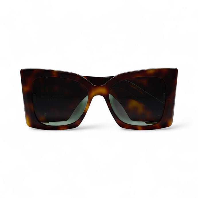 Saint Laurent Tortoise Oversized Blaze Sunglasses