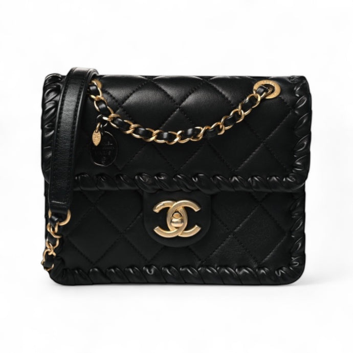 Chanel Bag, Black Calfskin Braided Mini ‘My Own Frame’ Flap Bag
