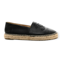 Chanel Shoes, Black Leather Espadrilles (size 39)