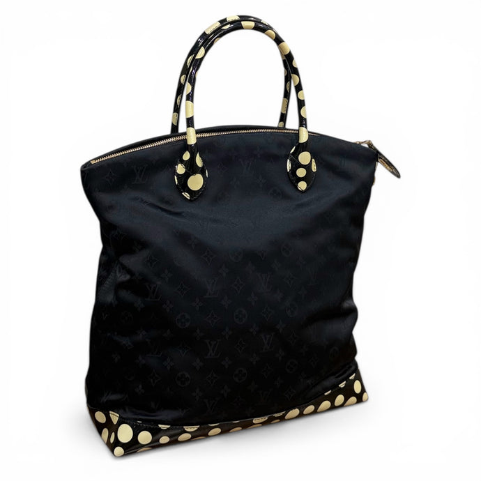 Louis Vuitton Bag, Black Monogram Nylon Yayoi Kusama Lock It Tote