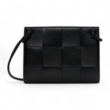 Bottega Veneta Bag, Black Lambskin Intrecciato Mini Cassette Crossbody