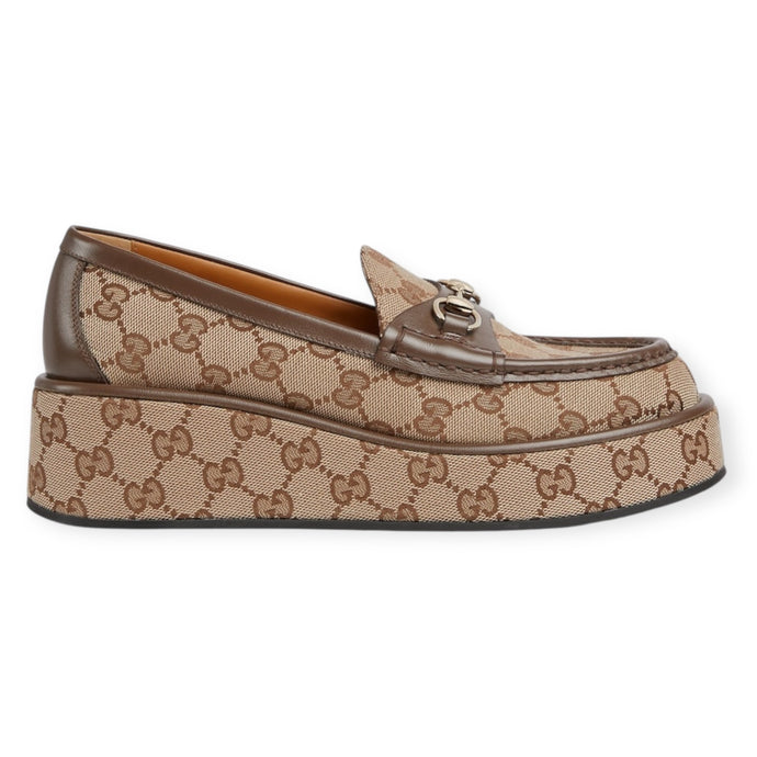 Gucci Shoes, Monogram Horsebit Wedge Loafers (size 36)