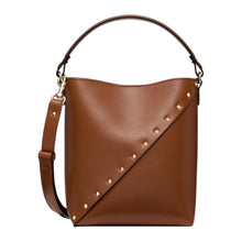 Valentino Bag, Brown Leather Rockstud Wispy Bucket Bag