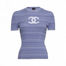 Chanel Blue & White Striped Cotton Shirt (size 42)