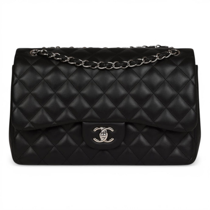 Chanel Bag, 2012 Black Lambskin Leather Jumbo Classic Double Flap Bag