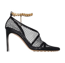 Bottega Veneta Shoes, Black Mesh Nappa Chunky Chain Sandals (size 37)