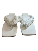 Khaite Shoes, White Leather Thong Sandals (size 39)
