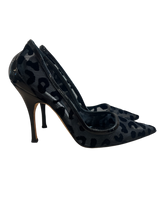 Manolo Blahnik Shoes, Black Leopard Pumps (size 39)