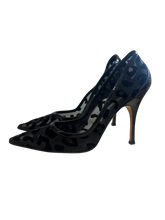 Manolo Blahnik Shoes, Black Leopard Pumps (size 39)