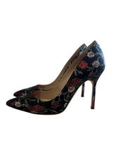 Manolo Blahnik Shoes, Floral Jacquard Silk Pumps (size 36)
