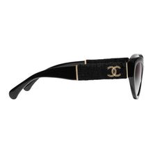 Chanel Black Cat Eye Tweed Sunglasses