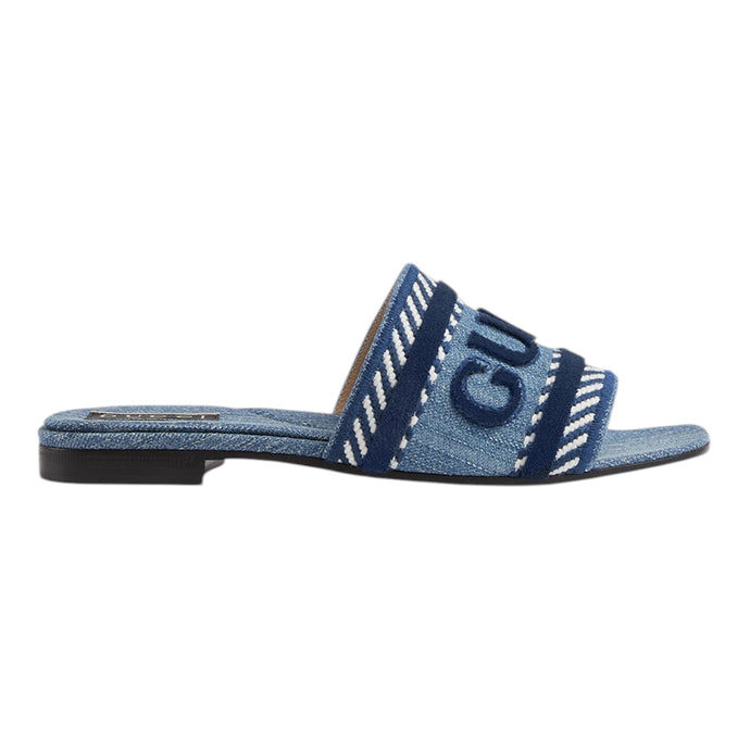 Gucci Shoes, Denim Jane Logo Slide Sandals (size 37)