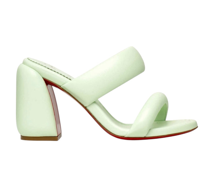 Christian Louboutin Shoes, Inflama Sab 85 Green Leather Mules (size 37.5)