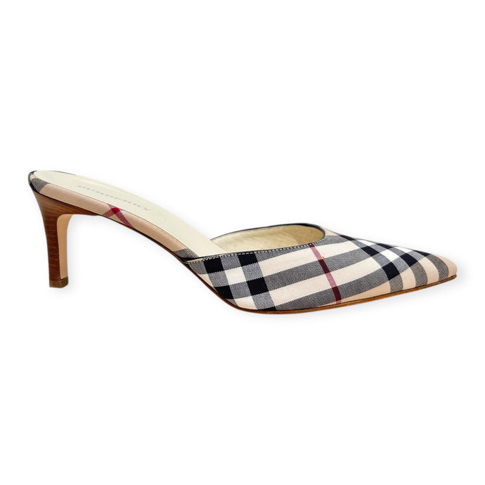 Burberry Shoes, Plaid Mules (size 39)