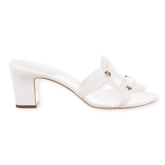 Jimmy Choo Shoes, White Leather Sandals (size 37.5)